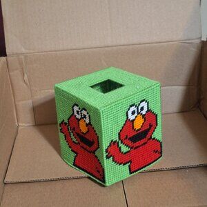 elmo plastic canvas tissue box cover